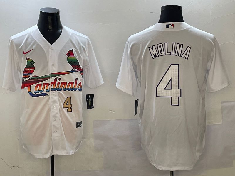 Men St.Louis Cardinals #4 Molina White Game Mexico 2025 Nike MLB Jersey style 4->milwaukee brewers->MLB Jersey